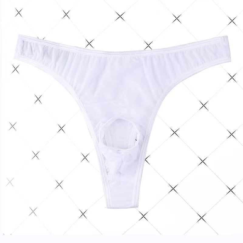 Men's Open Low-Rise Ice Silk Thong -