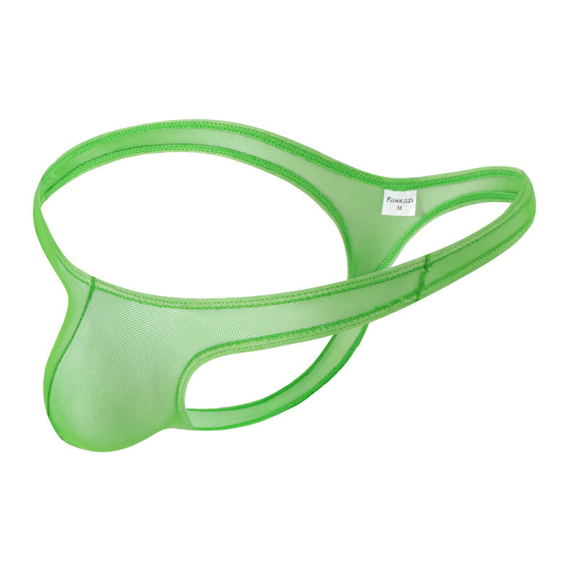 Men's Transparent Low Waist High Elastic Mesh Thong