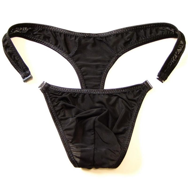Translucent Men's Sexy Nylon Button Bikini Thong