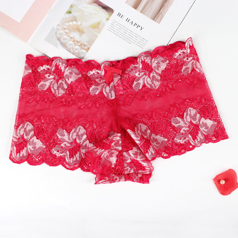 Sexy Lace Rose Pattern Boxer Briefs