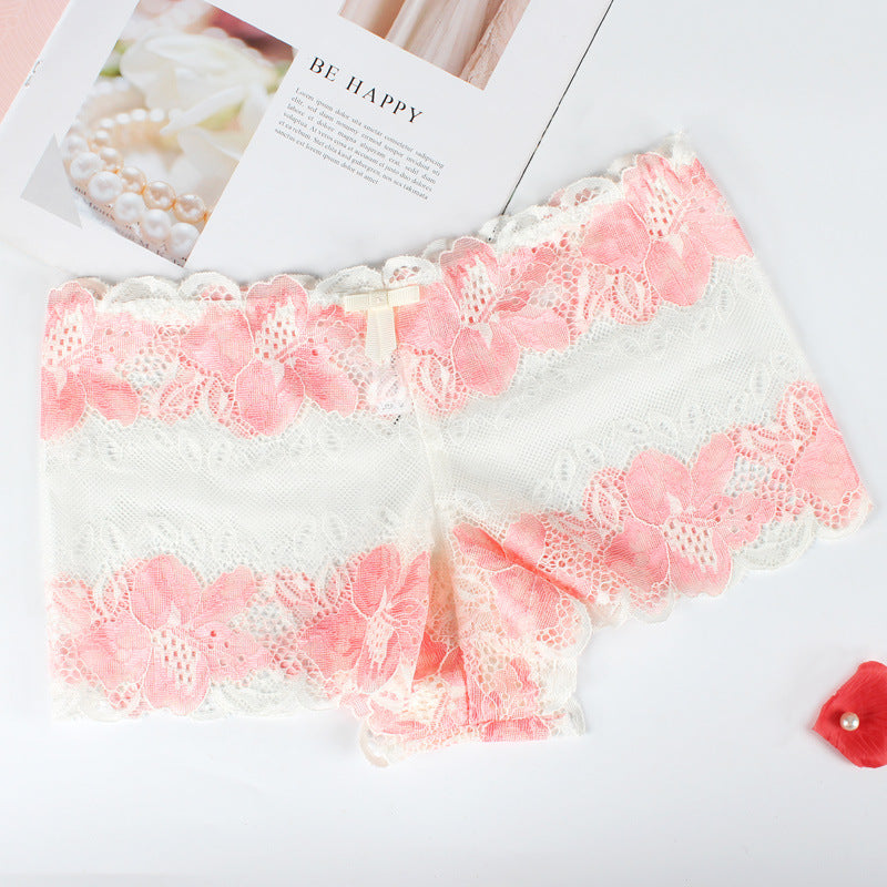 Sexy Lace Rose Pattern Boxer Briefs
