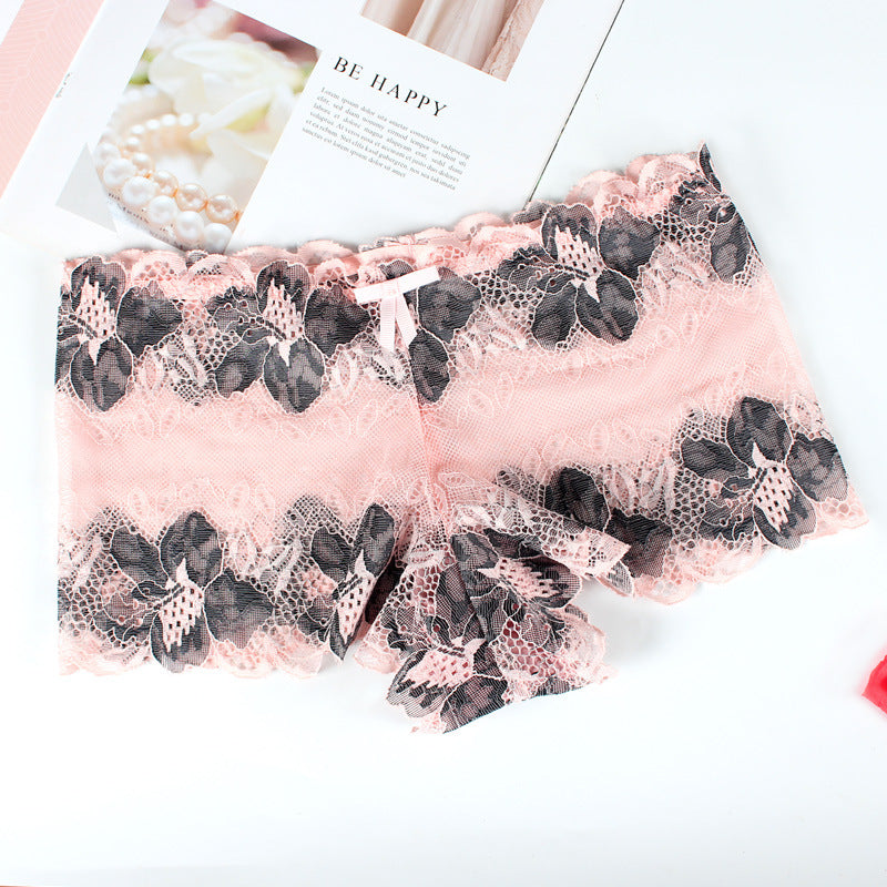 Sexy Lace Rose Pattern Boxer Briefs