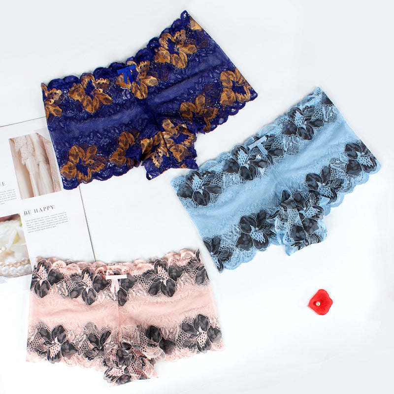 Sexy Lace Rose Pattern Boxer Briefs