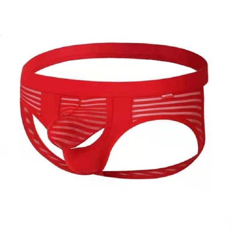 Separate Ice Silk Striped Back Empty Thong -