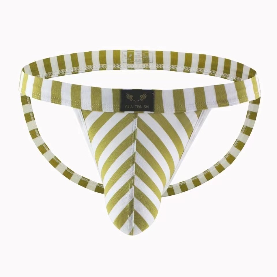 Men's Striped Bikini Thong -