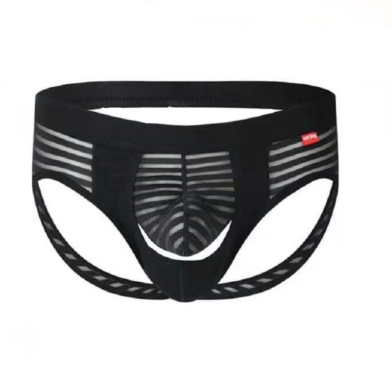 Separate Ice Silk Striped Back Empty Thong -