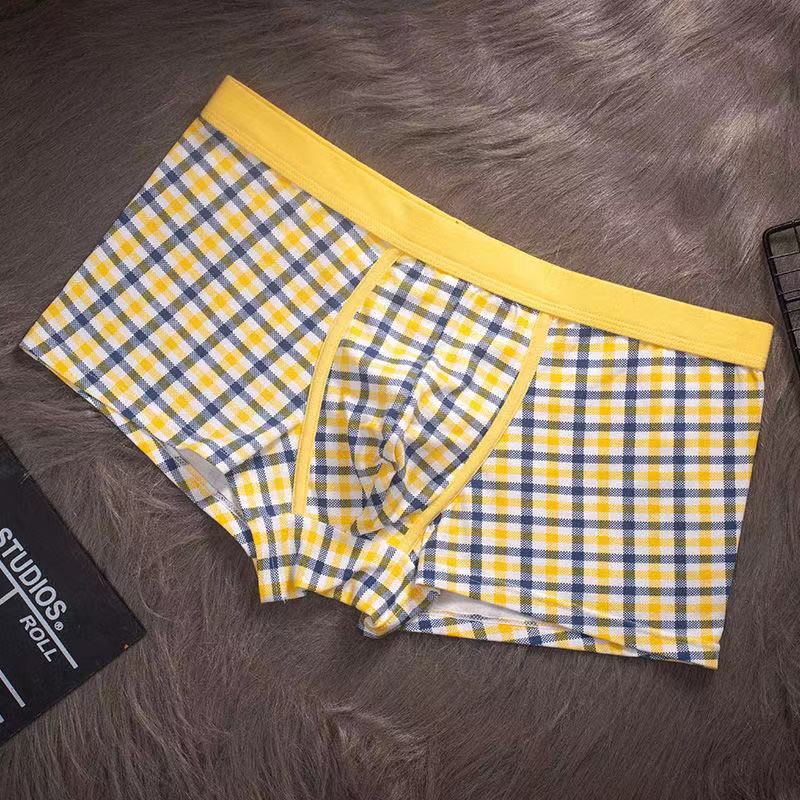 Pure Cotton Breathable Check Boxer Briefs -