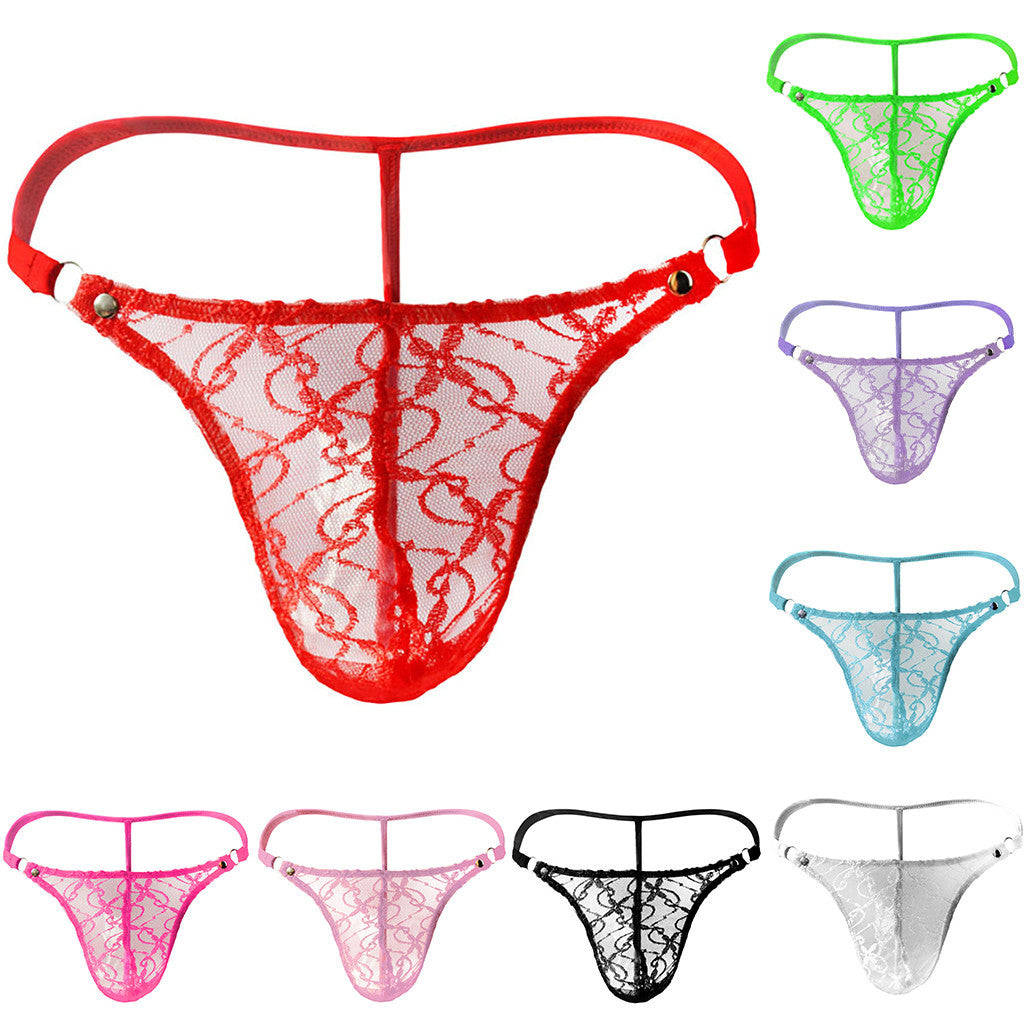 Low-Rise Sexy Lace Thong - Fashion Men's Panties