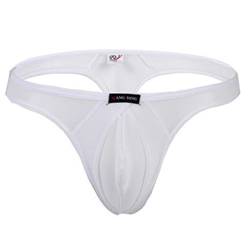 Men's low-rise mesh transparent thong -