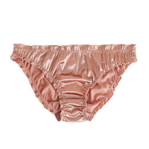 Men Solid Satin Ruffle Panties Sexy Thongs - Fashion Men's Panties