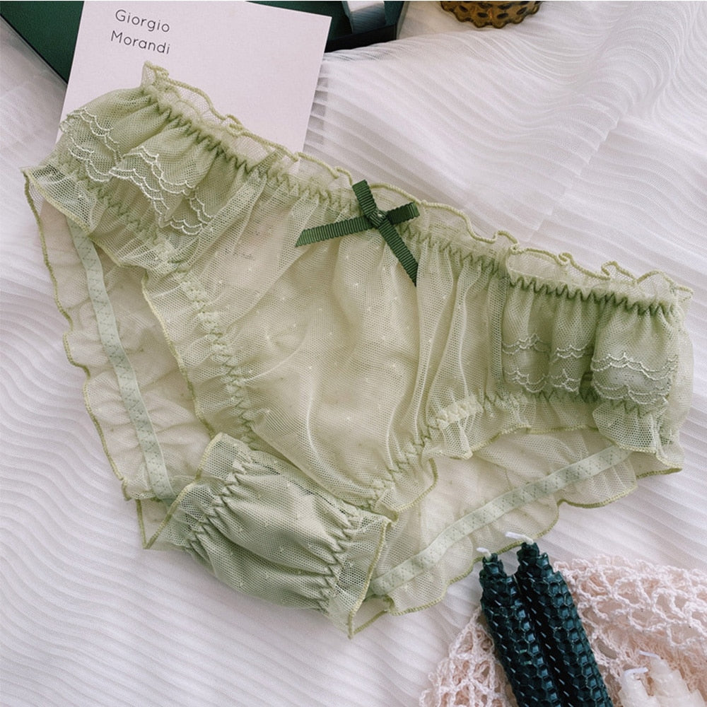 Lace Cutout Pants Bow Seamless Sheer Panties - Fashion Men's Panties