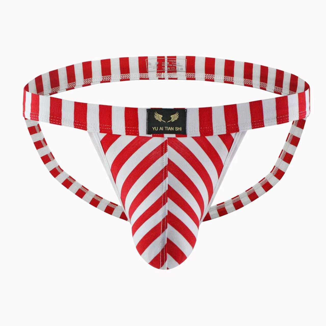 Men's Striped Bikini Thong -