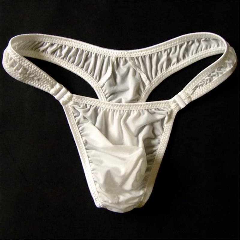 Translucent Men's Sexy Nylon Button Bikini Thong