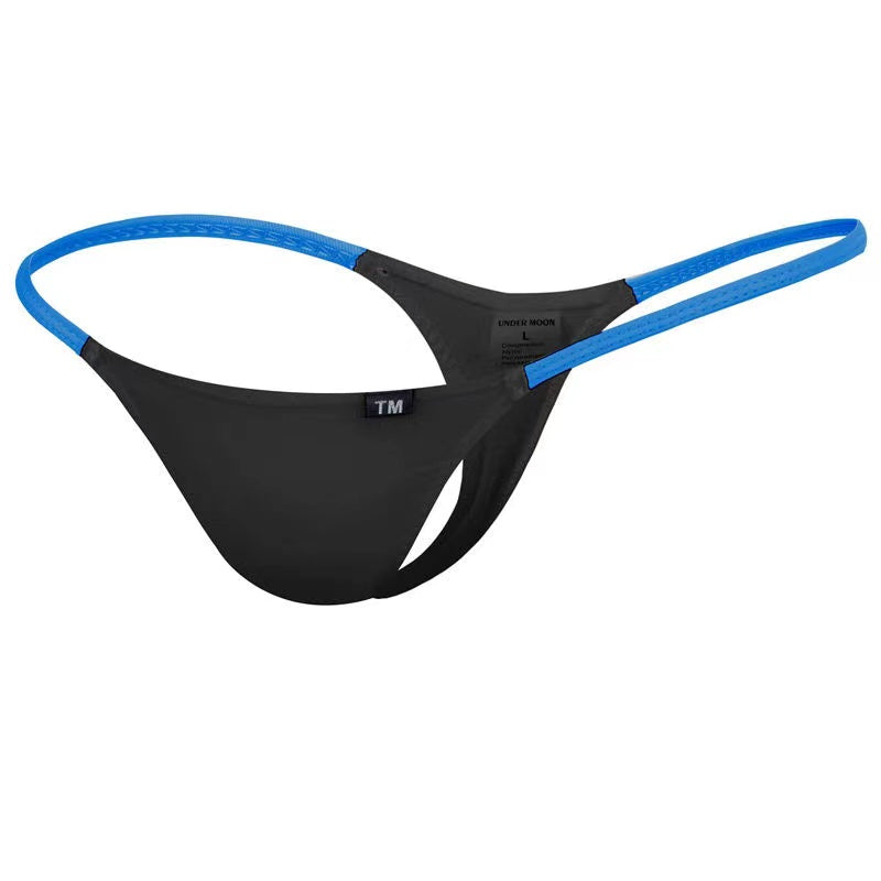Men's Ice Silk Contrast Color Thong - Fashion Men's Panties
