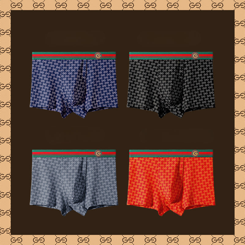 Men's Cotton Printed Boxer Briefs (Gift Box)