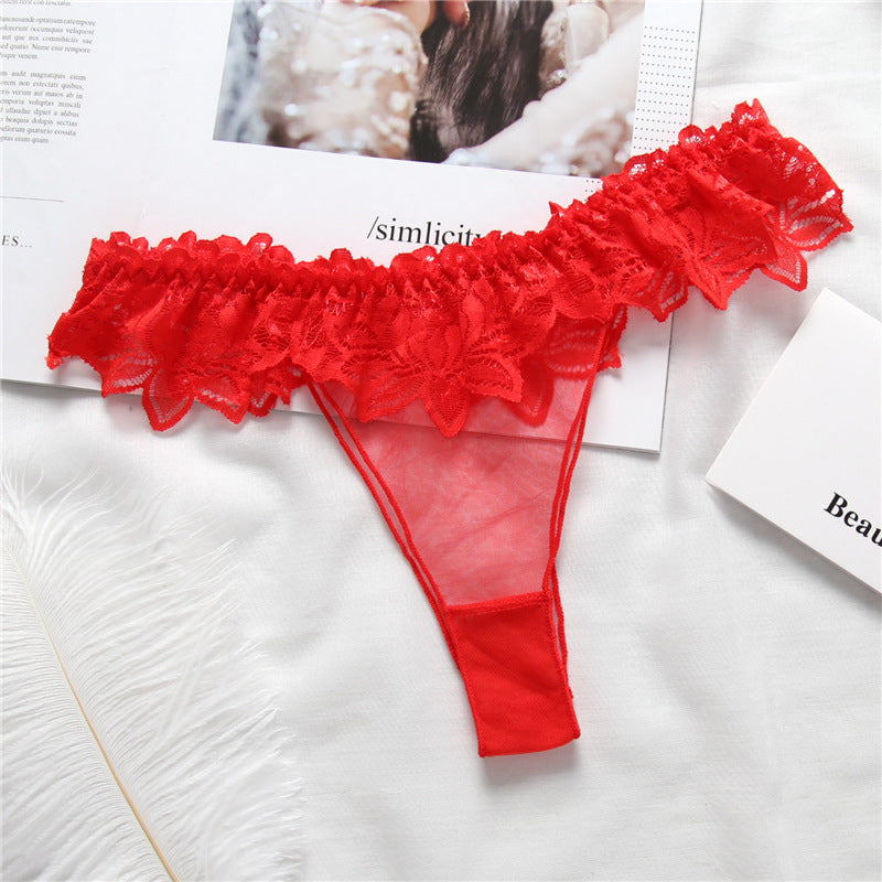 Low Waist Sexy Sheer Lace Thong