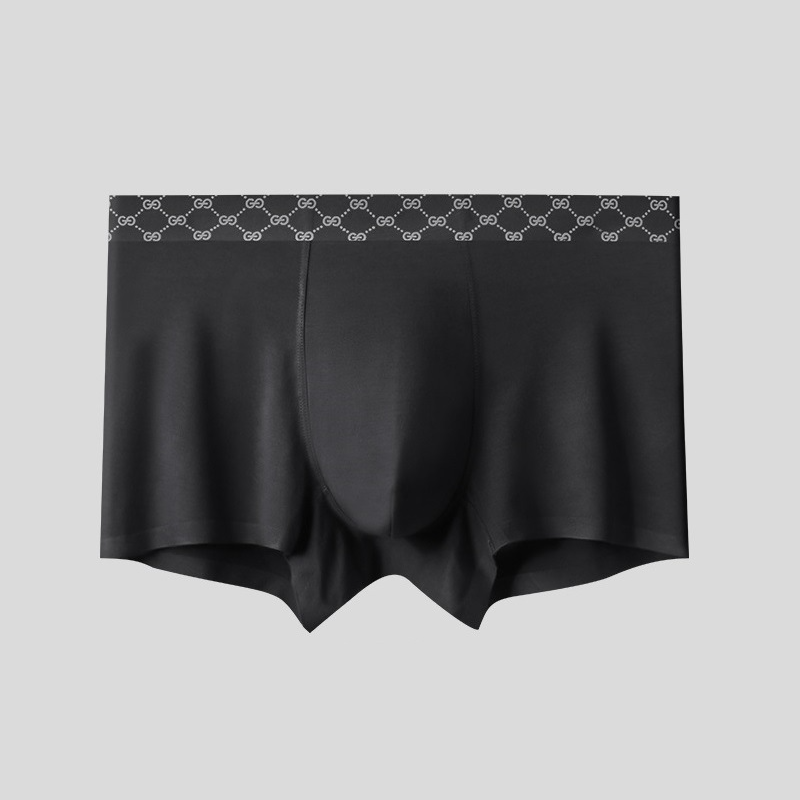 Men's Simple Striped Plaid Contrast Color Breathable Boxer Briefs