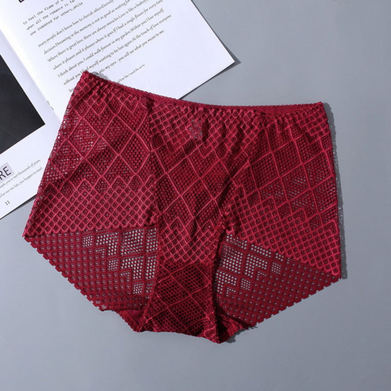 Lace High Elasticity Hollow Skin-friendly Transparent Boxer Briefs