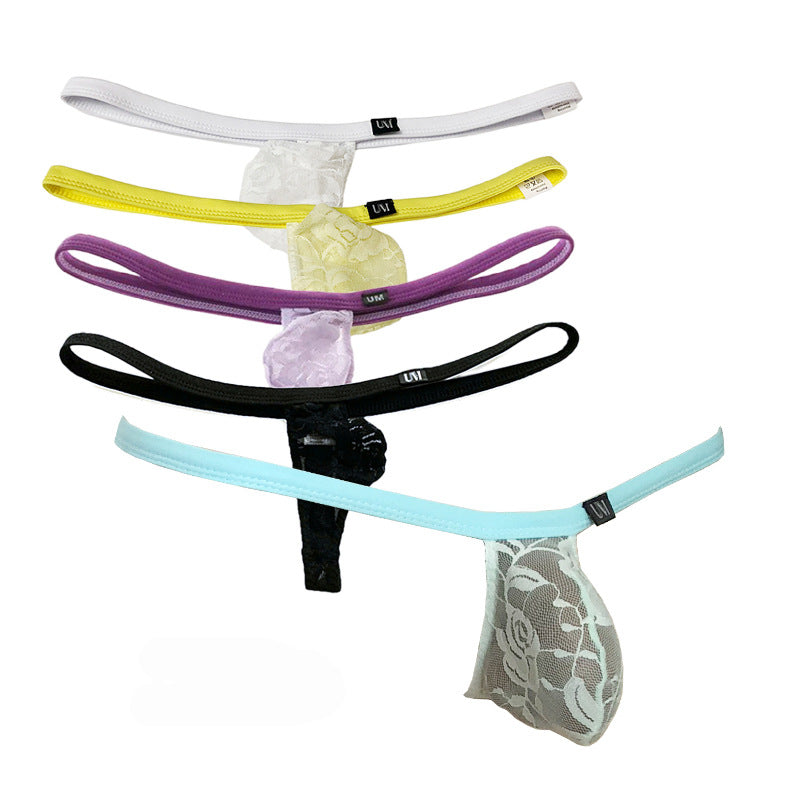 Transparent lace breathable thong
