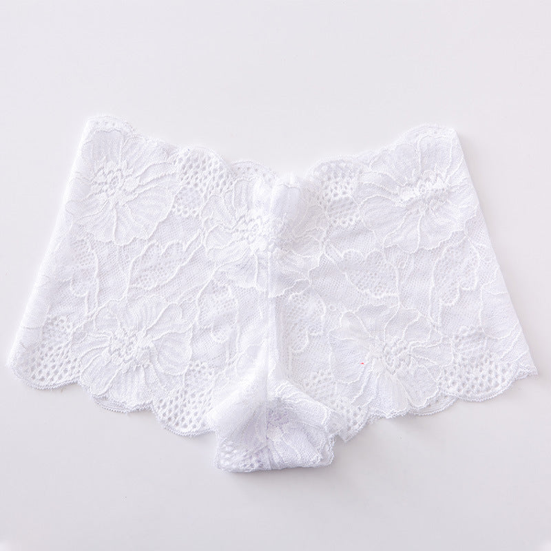 Low-waist Lace Sexy Seamless Breathable Hollow Boxer Briefs