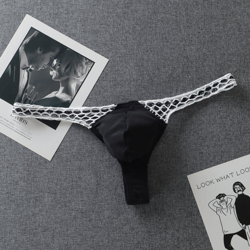 Men's Ice Silk Sexy Stitching Thong