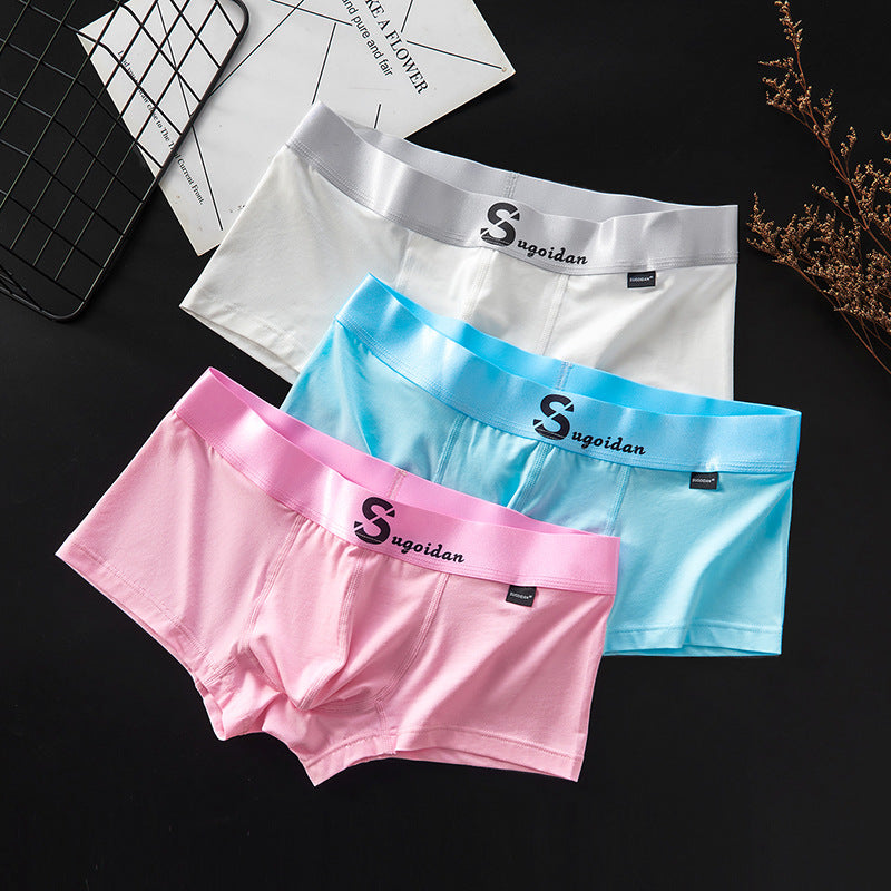 Men's Cotton Low Rise Boxer Briefs Sports Breathable Boxer Briefs