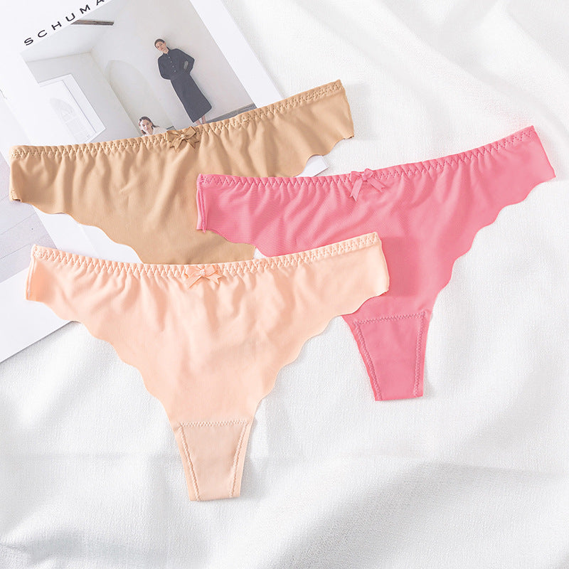New Sexy Breathable Ice Silk Wavy Thong