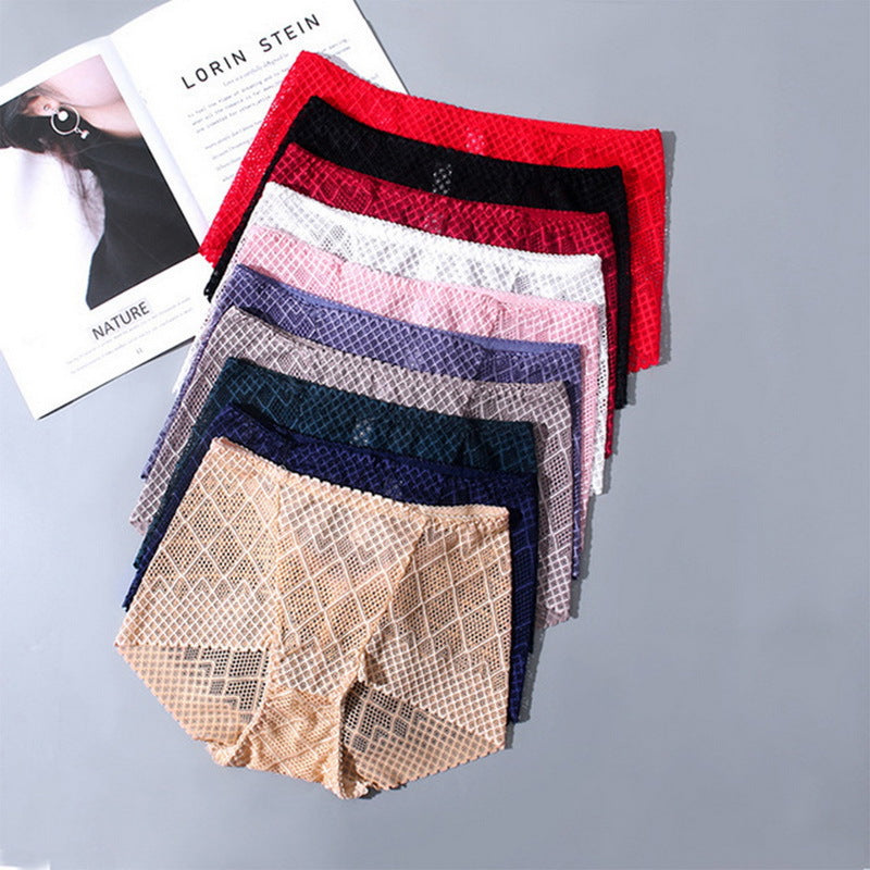 Lace High Elasticity Hollow Skin-friendly Transparent Boxer Briefs