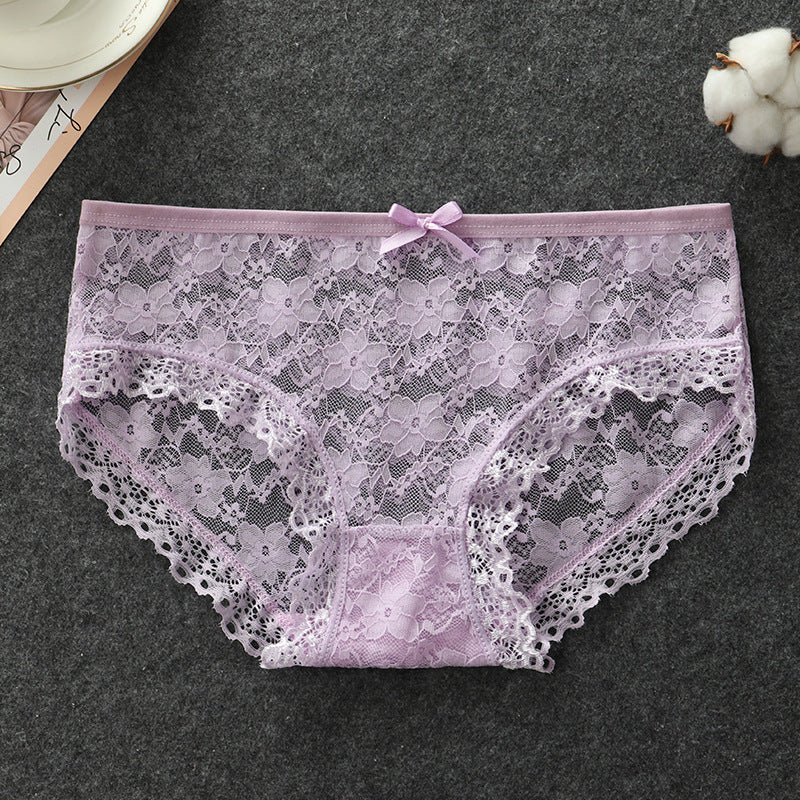 Sexy ultra-thin transparent mesh lace hollow panties