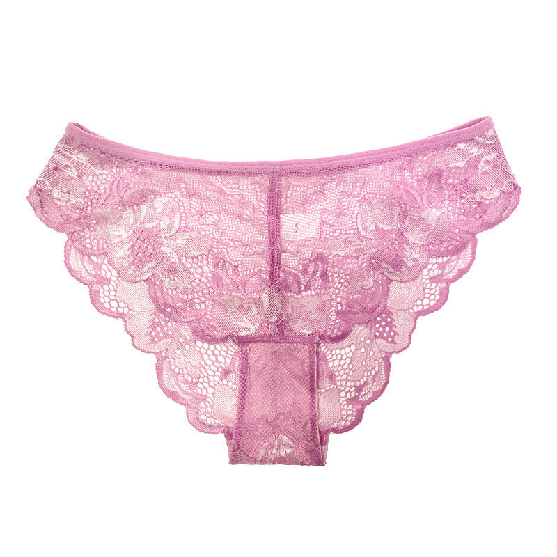 Sexy Lace Hollow Mesh Low-waist Briefs