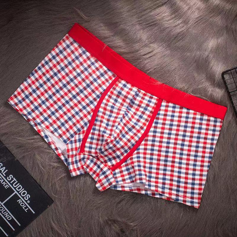 Pure Cotton Breathable Check Boxer Briefs -