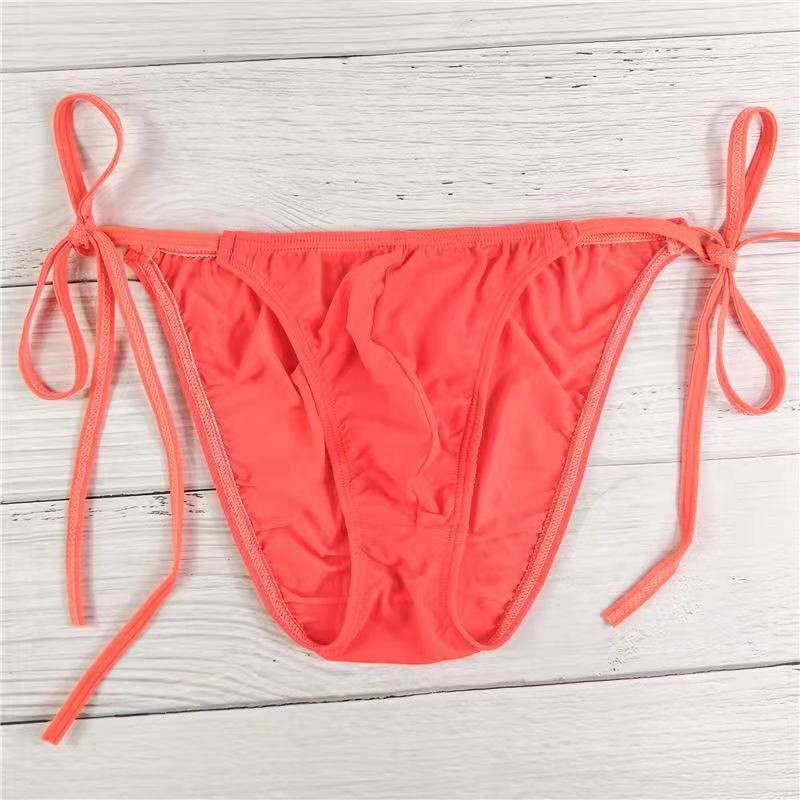 Lace-up Low-Rise Sexy Ice Silk Thong - Fashion Men's Panties