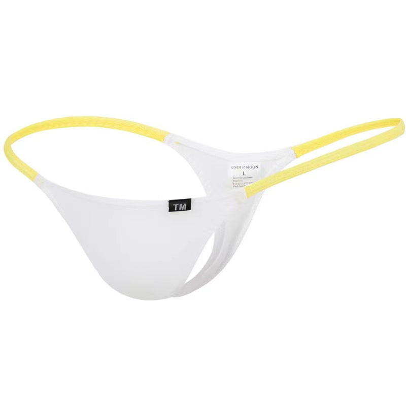 Men's Ice Silk Contrast Color Thong - Fashion Men's Panties