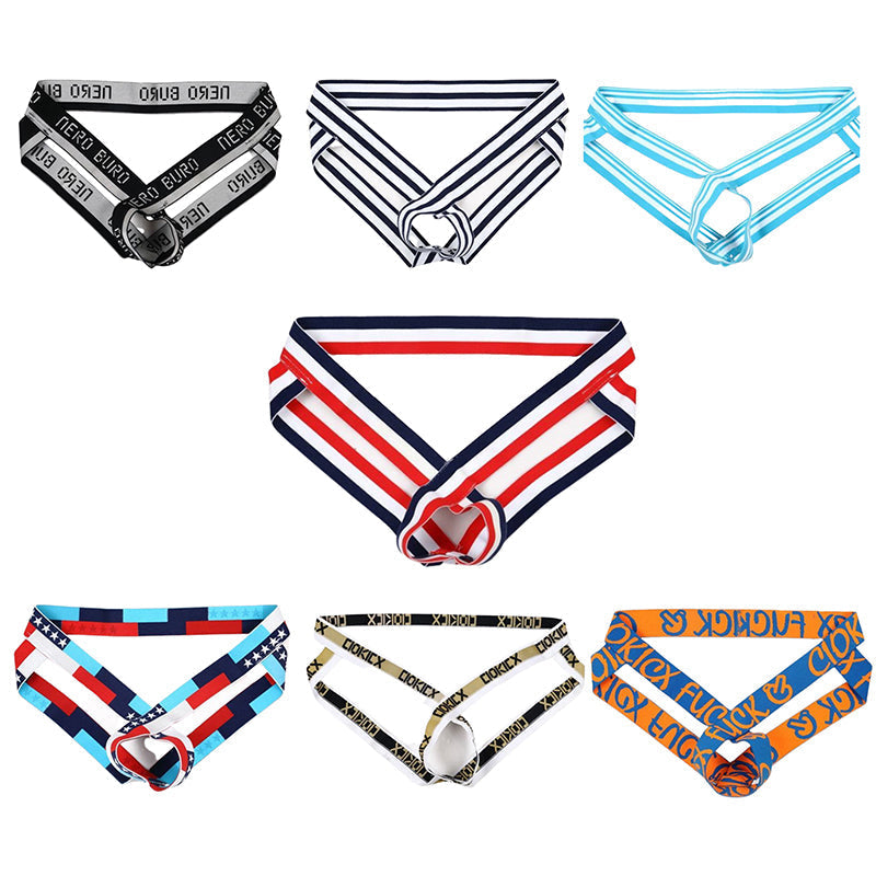 Men's Personality Trend Striped Letter Thong - Fashion Men's Panties