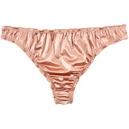 Men Solid Satin Ruffle Panties Sexy Thongs - Fashion Men's Panties