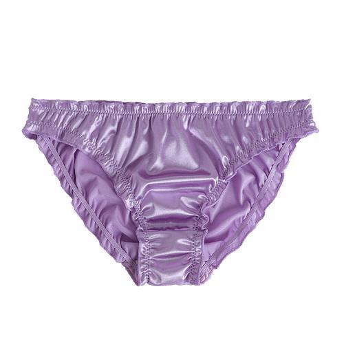 Men Solid Satin Ruffle Panties Sexy Thongs - Fashion Men's Panties