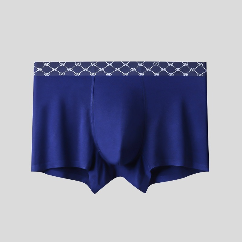 Men's Simple Striped Plaid Contrast Color Breathable Boxer Briefs