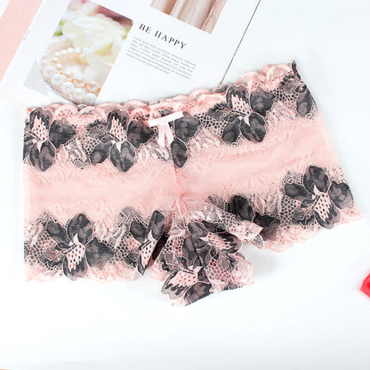 Sexy Lace Rose Pattern Boxer Briefs