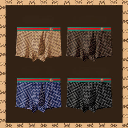 Men's Cotton Printed Boxer Briefs (Gift Box)
