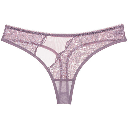 Men's Sheer Lace Mesh Low Rise Thong