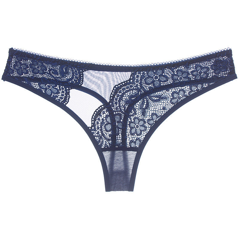 Men's Sheer Lace Mesh Low Rise Thong