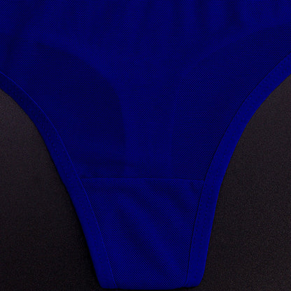 Men's Sheer Mesh Sports Print Letter Low Rise Thong