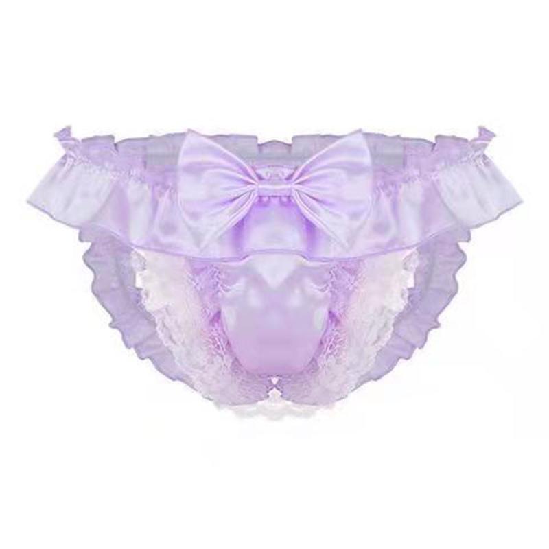 Sexy Bow Lace Exposed Low Waist Erotic Panties -  Fashion Men's Panties