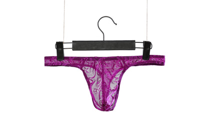 Men's Lace Sexy Breathable Low Rise Thong