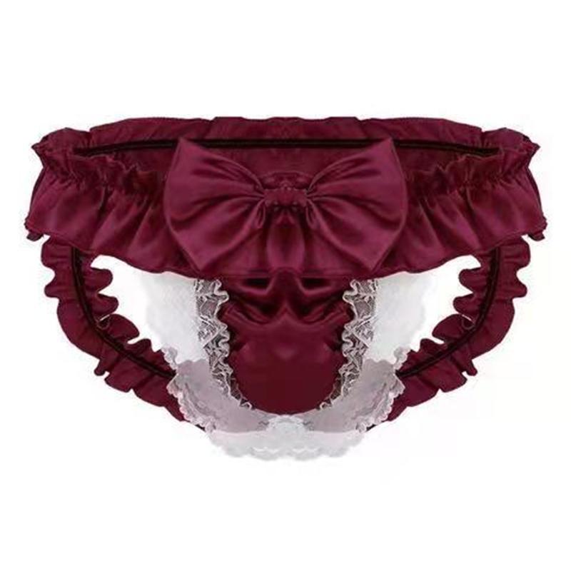 Sexy Bow Lace Exposed Low Waist Erotic Panties -  Fashion Men's Panties