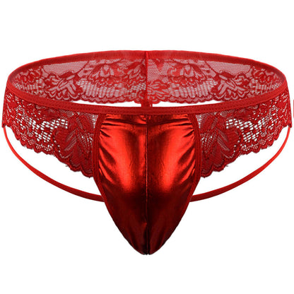 Tzy0975T leather lace thin string thong