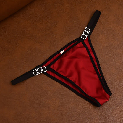 Silk Satin Breathable High Elastic Low Waist Sexy Thong