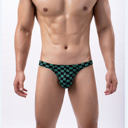 Men's Plaid Trendy Sexy Low Waist Thong