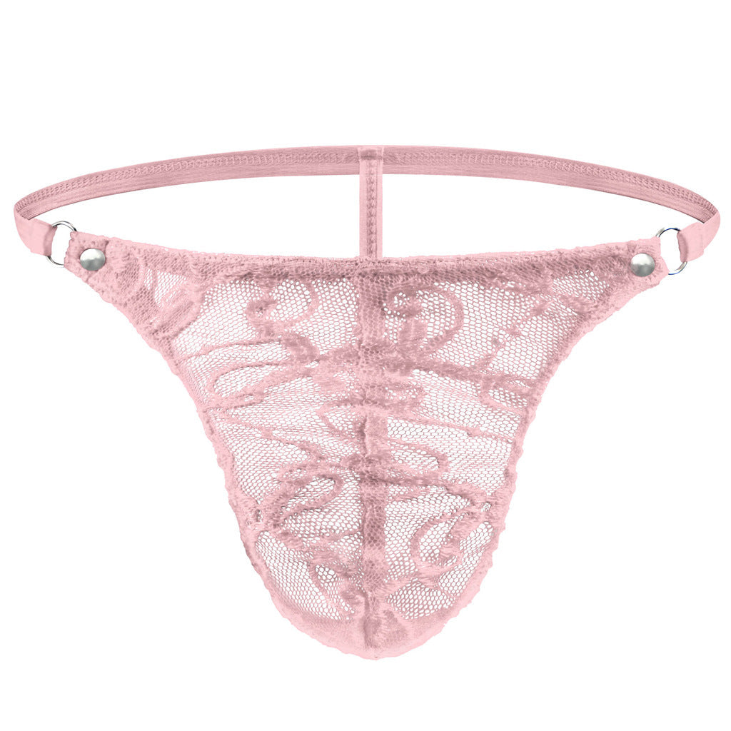 Tzy095T transparent mesh dark pattern low waist sexy thong