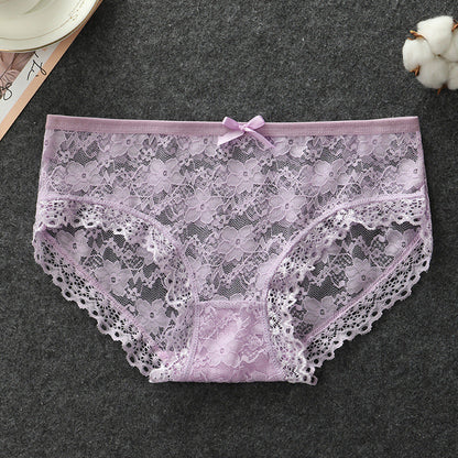 Sexy ultra-thin transparent mesh lace hollow panties
